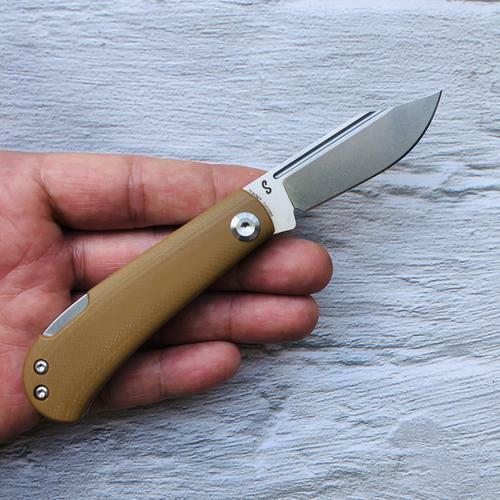 Kansept Knives Wedge Folding Knife 2.25" 154CM Steel Clip Blade Mustard Yellow G10 Handle 2026B9 -Kansept Knives - Survivor Hand Precision Knives & Outdoor Gear Store