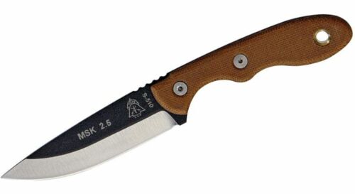 TOPS Mini Scandi Fixed Knife 2.75" 1095HC Steel Full Blade Tan Canvas Micarta Handle MSK25 -TOPS - Survivor Hand Precision Knives & Outdoor Gear Store