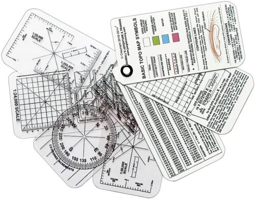 ESEE Compass With Three White Instruction And Four Clear Cards To Overlay A Map CC -ESEE - Survivor Hand Precision Knives & Outdoor Gear Store