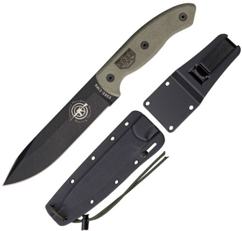 ESEE Combat Fixed Knife 5.88" Black Powder Coated 1095HC Steel Blade Canvas Micarta Handle CM6 -ESEE - Survivor Hand Precision Knives & Outdoor Gear Store