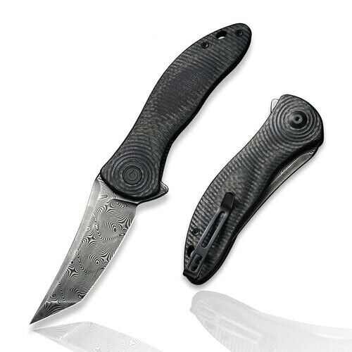 Civivi Synergy3 Linerlock Folding Knife 3.25" Damascus Steel Blade Carbon Fiber Handle 20075ADS1 -Civivi - Survivor Hand Precision Knives & Outdoor Gear Store