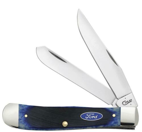 Case XX Ford Trapper Pocket Knife Stainless Steel Blades Blue Sawcut Bone Handle 14301 -Case Cutlery - Survivor Hand Precision Knives & Outdoor Gear Store