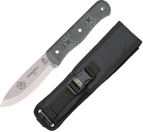 TOPS Dragonfly Fixed Knife 4.5" 1095HC Steel Blade Black Canvas Micarta Handle DFLY45 -TOPS - Survivor Hand Precision Knives & Outdoor Gear Store