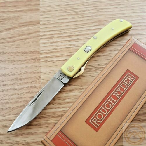 Rough Ryder Folding Knife 440 Steel Blade Yellow Smooth Synthetic Handle R818 -Rough Ryder - Survivor Hand Precision Knives & Outdoor Gear Store