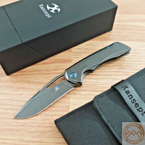 Kansept Knives Mini Kyro Folding Knife 2.75" CPM S35VN Steel Blade Gray Titanium Handle 2001B3 -Kansept Knives - Survivor Hand Precision Knives & Outdoor Gear Store