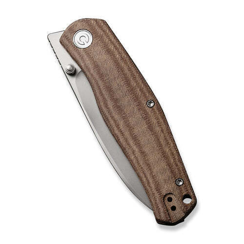 Civivi Sokoke Linerlock Folding Knife 3.38" Sandvik 14C28N Steel Drop Point Blade Brown Linen Micarta Handle C220073 -Civivi - Survivor Hand Precision Knives & Outdoor Gear Store