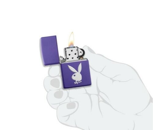 Zippo Playboy Rabbit Lighter Purple All Metal Construction Dimensions: 1.44" x 2.25" 17097 -Zippo - Survivor Hand Precision Knives & Outdoor Gear Store