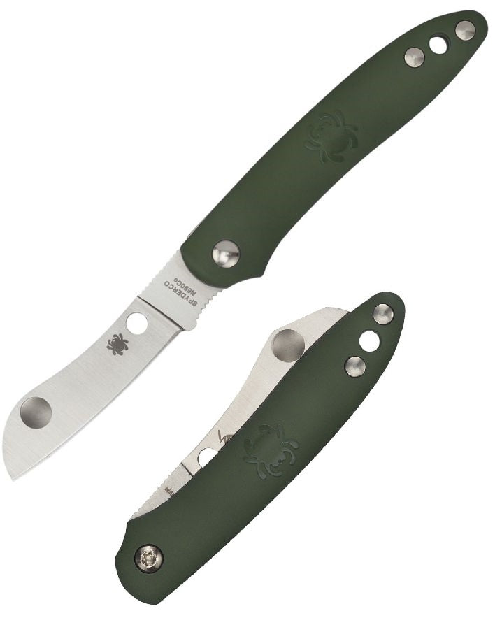 Spyderco Roadie Folding Knife 2" N690 Steel Sheepsfoot Blade Olive FRN Handle 189PGR -Spyderco - Survivor Hand Precision Knives & Outdoor Gear Store