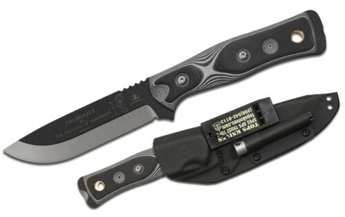 TOPS BOB Hunter Fixed Knife 4.5" 1095HC Steel Full Blade Black/White G10 Handle BROSWB -TOPS - Survivor Hand Precision Knives & Outdoor Gear Store