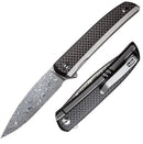 Civivi Savant Frame Folding Knife 3.5" Damascus Steel Blade Stainless/G10/Carbon Fiber Inlay Handle VC20063BDS1 -Civivi - Survivor Hand Precision Knives & Outdoor Gear Store