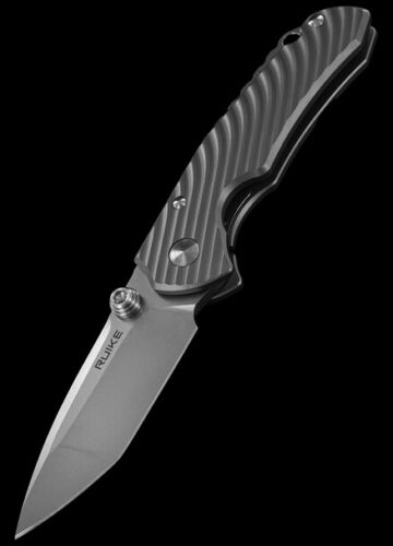 RUIKE M671-TZ Folding Knife 2.75" 154CM Steel Blade Gray Sculped Titanium Handle EM671TZ -RUIKE - Survivor Hand Precision Knives & Outdoor Gear Store