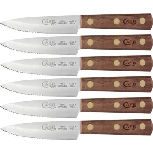 Case XX Steak Set Of 6 Kitchen Knife Tru-Sharp Surgical Steel Blade Walnut Wood Handle 11078 -Case Cutlery - Survivor Hand Precision Knives & Outdoor Gear Store