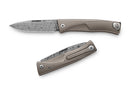 LionSTEEL Thrill Folding Knife 3.13" Damascus Steel Blade Gray Titanium Handle TTLDGY -LionSTEEL - Survivor Hand Precision Knives & Outdoor Gear Store