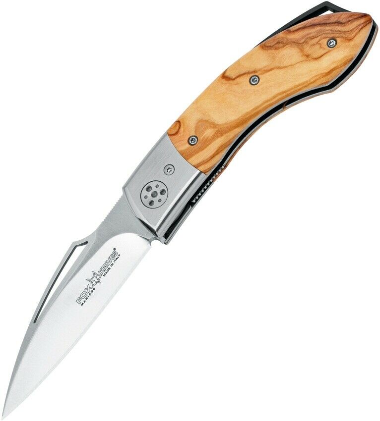 Fox Dream Catcher Liner Folding Knife 3.13" N690 Stainless Steel Blade Wood Handle 440OL -Fox - Survivor Hand Precision Knives & Outdoor Gear Store