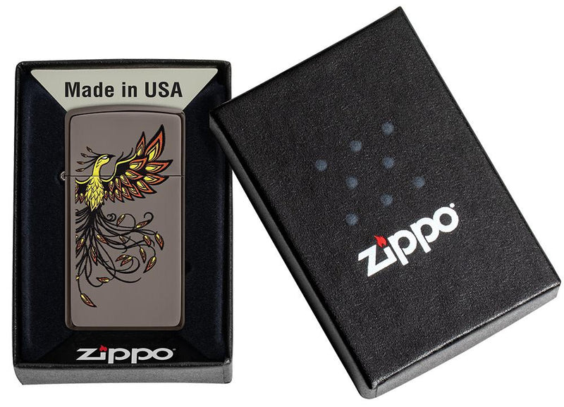 Zippo Lighter Slim Phoenix Feature Windproof All Metal Construction 19869 -Zippo - Survivor Hand Precision Knives & Outdoor Gear Store