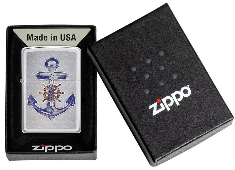 Zippo Lighter Anchor Design Feature Windproof All Metal Construction 19874 -Zippo - Survivor Hand Precision Knives & Outdoor Gear Store