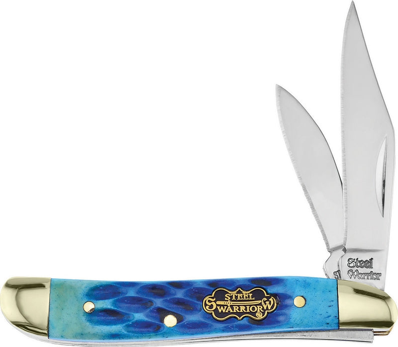 Frost Cutlery Peanut Pocket Knife Stainless Steel Blades Blue Pick Bone Handle 107BLPB -Frost Cutlery - Survivor Hand Precision Knives & Outdoor Gear Store