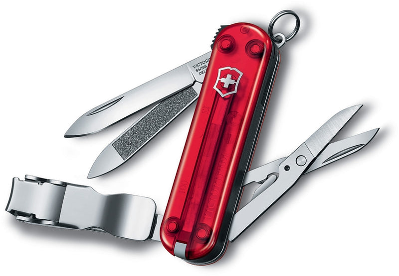 Victorinox Nail Clip 580 Pocket Knife Stainless Blade Tools Include Scissors Ruby Translucent Handle 06463T -Victorinox - Survivor Hand Precision Knives & Outdoor Gear Store