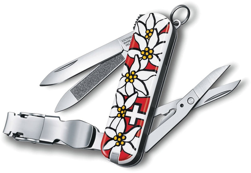 Victorinox Nail Clip 580 Pocket Knife Stainless Blade Tools Include Scissors Edelweiss Handle 06463840X1 -Victorinox - Survivor Hand Precision Knives & Outdoor Gear Store